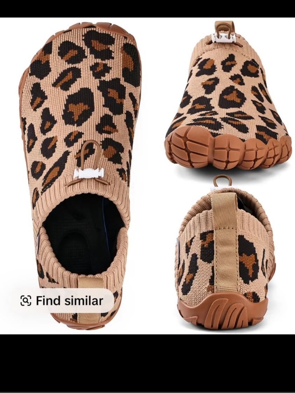Barefoot Leopard Knit Slip-On Sneakers for Women